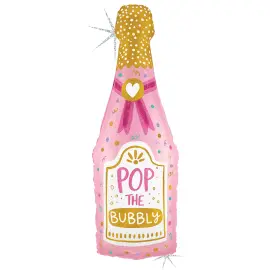 Ballon Champagneflaske Holografisk 94 cm