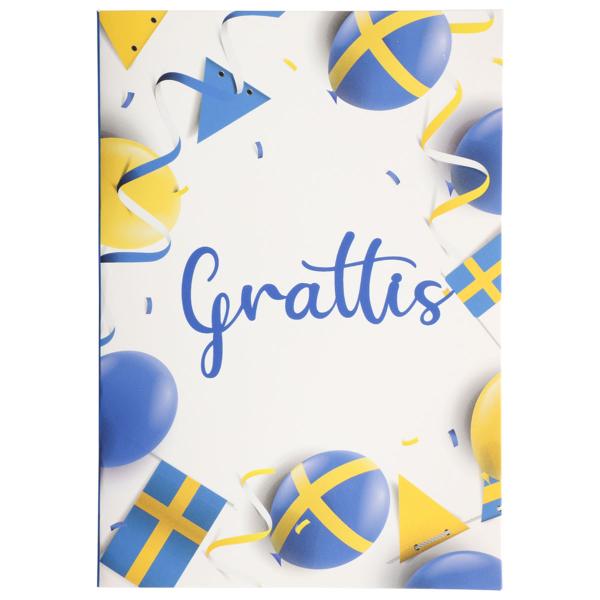 Sveriges Kort med Kuvert Grattis 17 x 12 cm