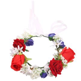 Blomsterkrans Hvid/Rød/Blå