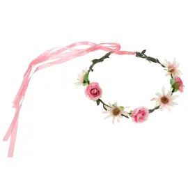 Blomsterkrans Hvid/Lyser&oslash;d