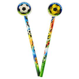 Blyant med Viskel&aelig;der Fodbold 17 cm