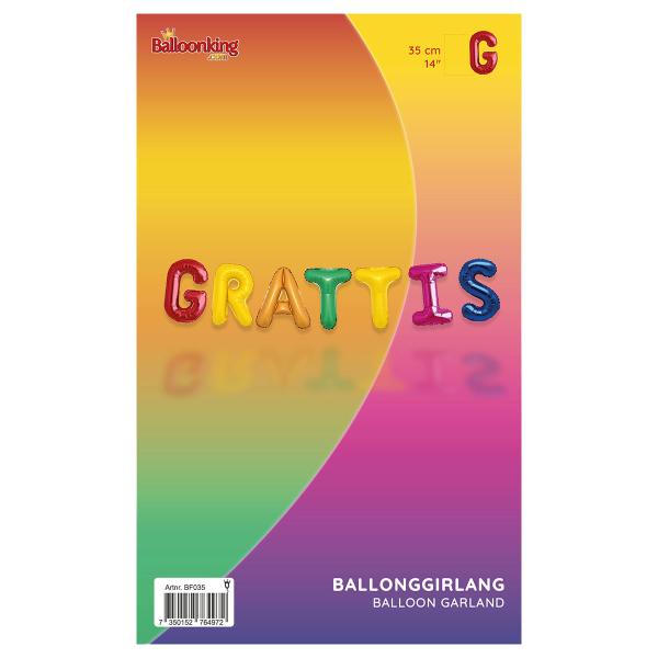 Ballonguirlande Grattis Flerfarvet 35 cm