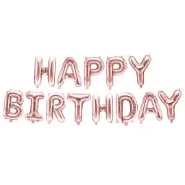 Ballonguirlande Happy Birthday Rosaguld 35 cm