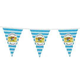 Vimpelguirlande Freistaat Bayern Bl&aring;/Hvid