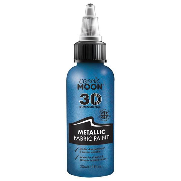 Cosmic Moon Metallisk Tekstilfarve Blå 30 ml