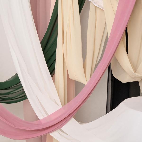Chiffon Bordløber Mørk Lyserød