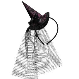Hårbøjle Heksehat med Sløjfe & Netstof