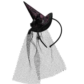 Hårbøjle Heksehat med Sløjfe & Netstof