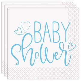 Baby Shower Servietter Lyseblå og Hvid