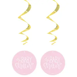 Baby Shower Swirls Lyser&oslash;d & Metallic Guld