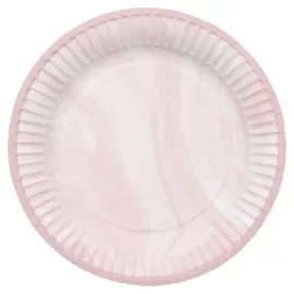 Paptallerkener Marble Pink