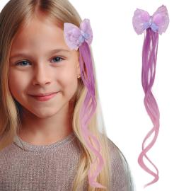 H&aring;rlok Sommerfugl Lilla/Rosa
