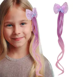 H&aring;rlok Sommerfugl Lilla/Rosa