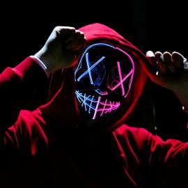 LED Maske Bl&aring;/Pink