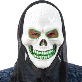 Kranie LED-maske med Hætte Grøn
