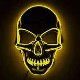 Dødningehoved LED Maske Gul