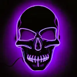 Dødningehoved LED Maske Lilla