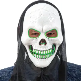 Kranie LED-maske med Hætte Grøn