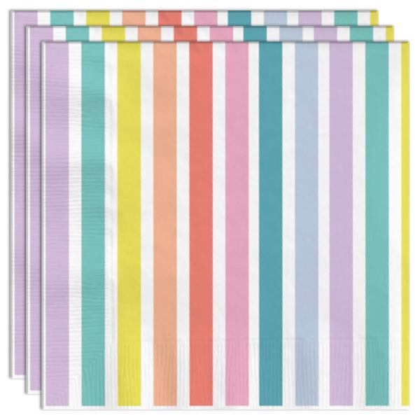 Servietter Stripes Pastel