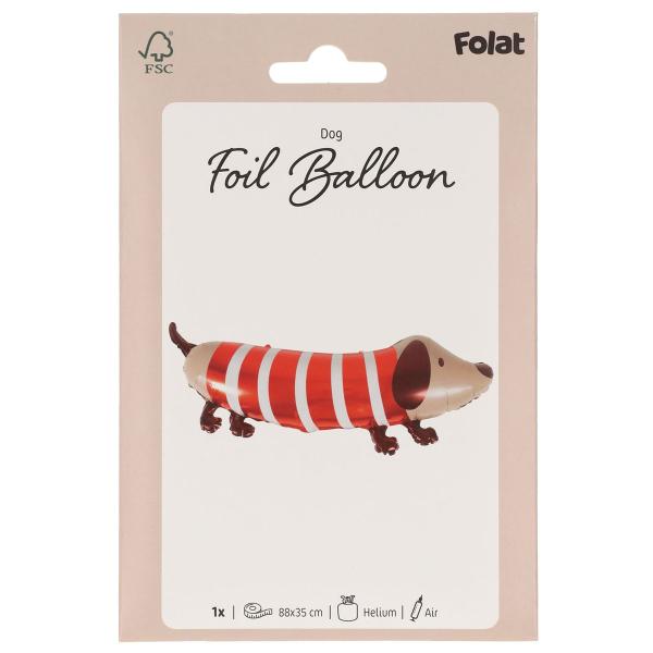 Folieballon Stribet Hund