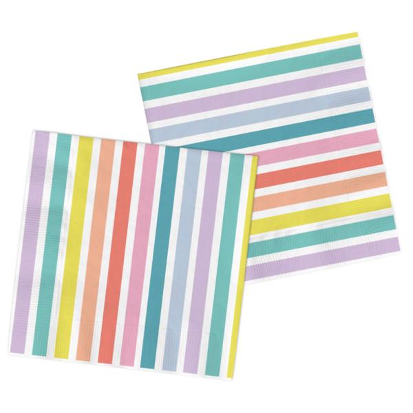 Servietter Stripes Pastel