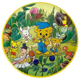 Paptallerkener Bamse Natur 8-pak