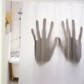 Badeforhæng Silhouette Hænder