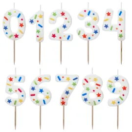 Hvidt Tallys med Konfetti