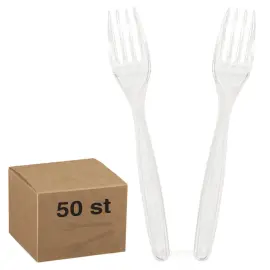 Plastikgafler Gennemsigtige 50-pak