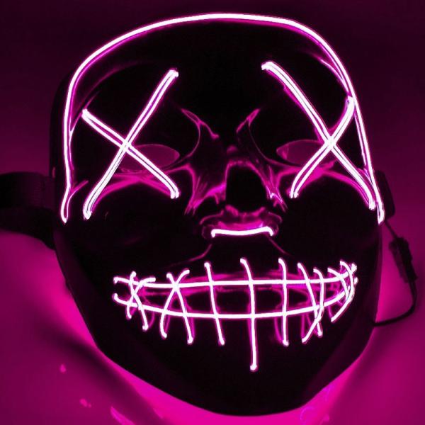 El Wire Purge LED Maske Pink