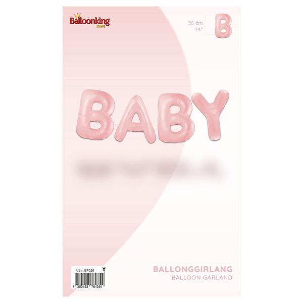 Ballonguirlande Baby Pastel Lyserød