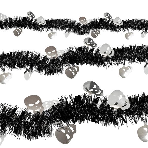Dødningehoveder Glitterguirlande
