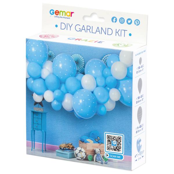DIY Ballonguirlande Baby Blå