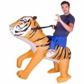 Oppustelig Ridende Tigerkostume