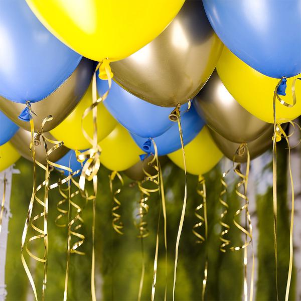 Ballonloft Sæt Guld/Blå/Gul