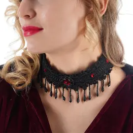 Gotisk Choker Sort/Rød
