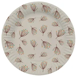 Paptallerkener Blomstrende Beige 8-pak