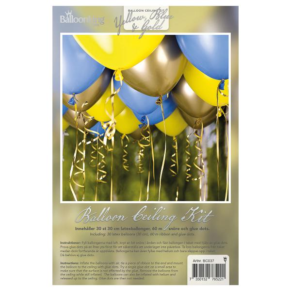 Ballonloft Sæt Guld/Blå/Gul