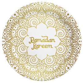 Ramadan Kareem Paptallerkener 23 cm 8-pak