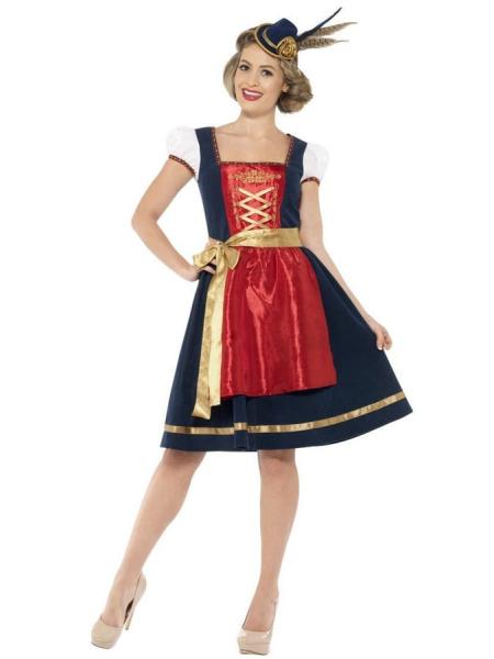 Oktoberfest Dirndl Kjole Mørkeblå Kostume