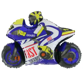 Folieballon Blå Motorcykel