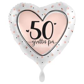 Grattis 50 &aring;r Ballon Lovely Birthday