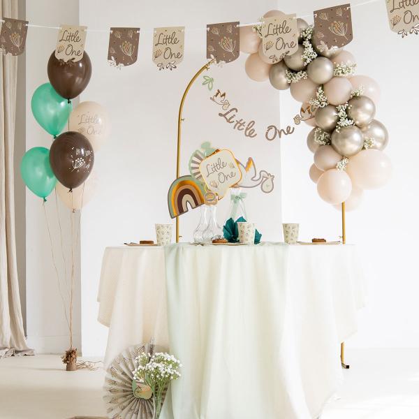 Paptallerkener Blomstrende Beige 8-pak