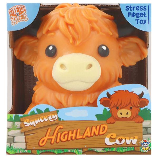 Squeeze Highland Ko Legetøj Brun 13 cm