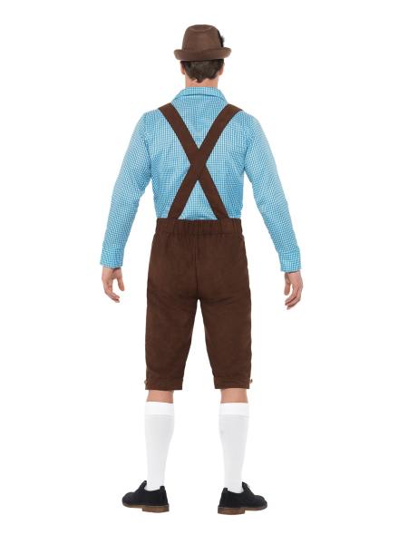 Oktoberfest Lederhosen Kostume Blå & Brun