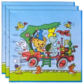 Engangsservietter Bamse Bil 16-pak