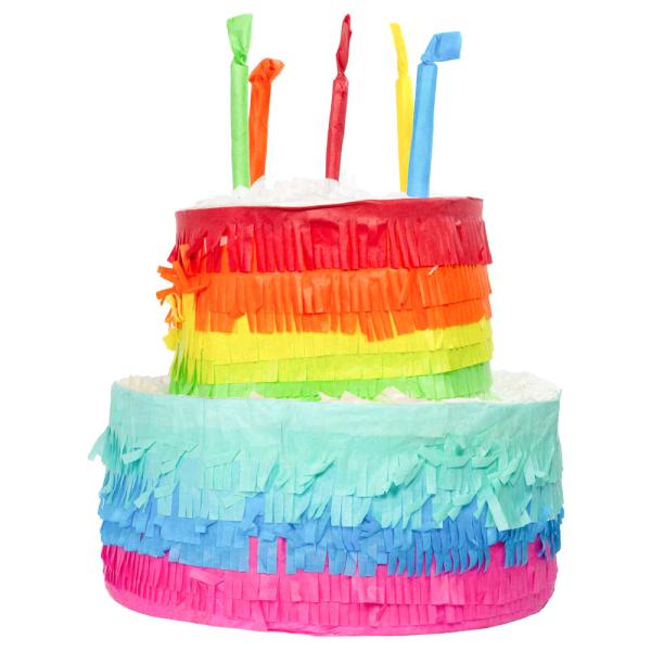 Pinata Regnbue Kage med Lys