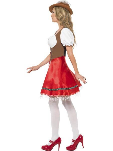 Oktoberfest Tyrolerkjole Rød Kostume