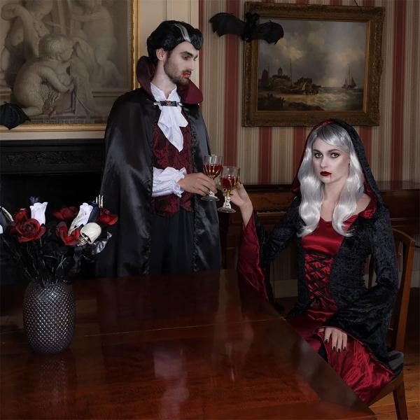 Kostume Vampyr Sort/Rød