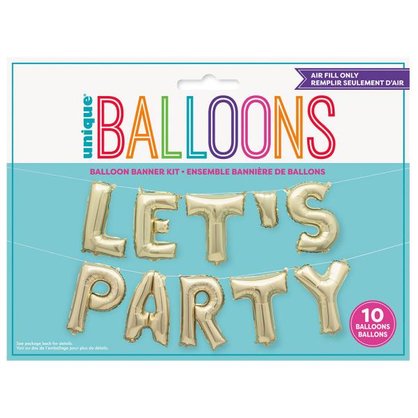 Ballonguirlande Let's Party Guld
